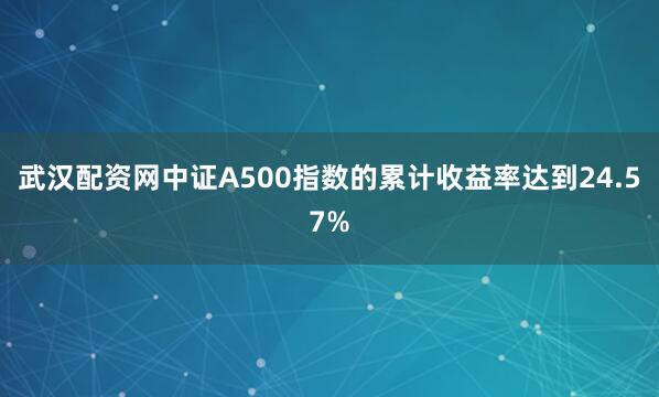 武汉配资网中证A500指数的累计收益率达到24.57%